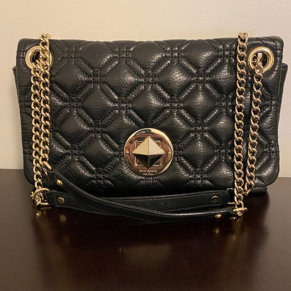 Kate Spade Astor Court Cynthia Quilted Leather Black Shoulder Bag